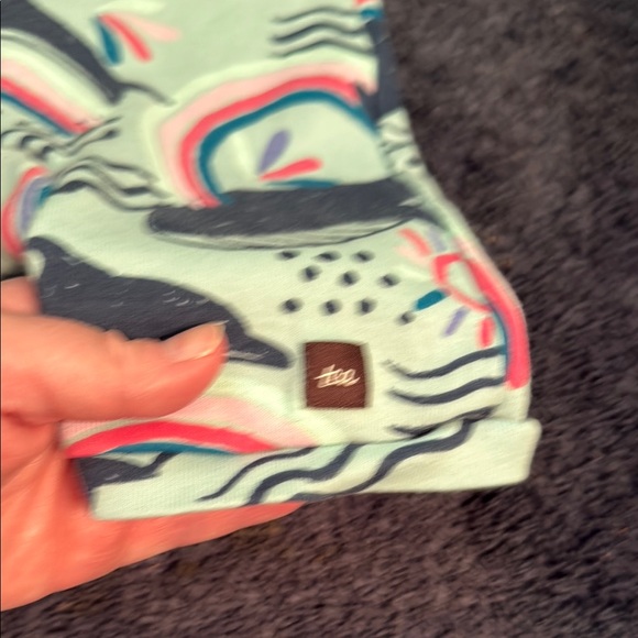 Tea Collection 100% Cotton Rockabye Baby Romper PJ’s in “Rainbow Splash” Print - Picture 10 of 12